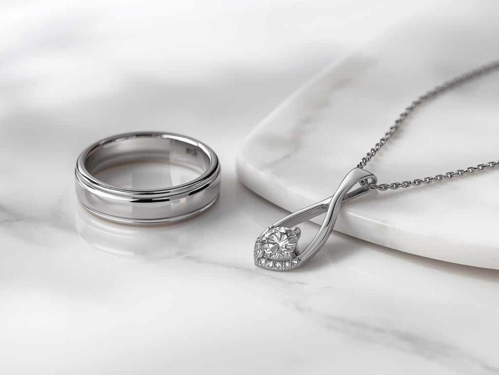 showing platinum and palladium jewellery