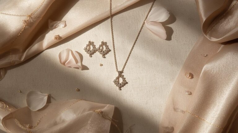 Pendant jewellery with fabric