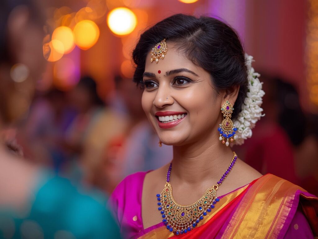 Traditional saree outfit styled with festive