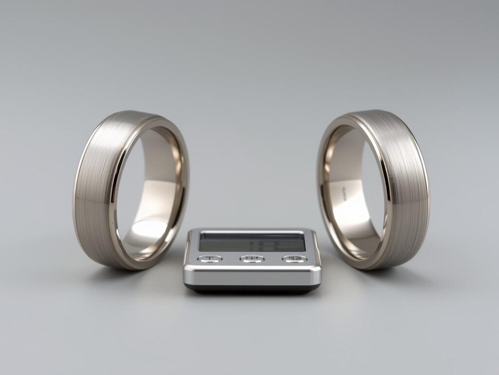 shot of a platinum band and palladium band 